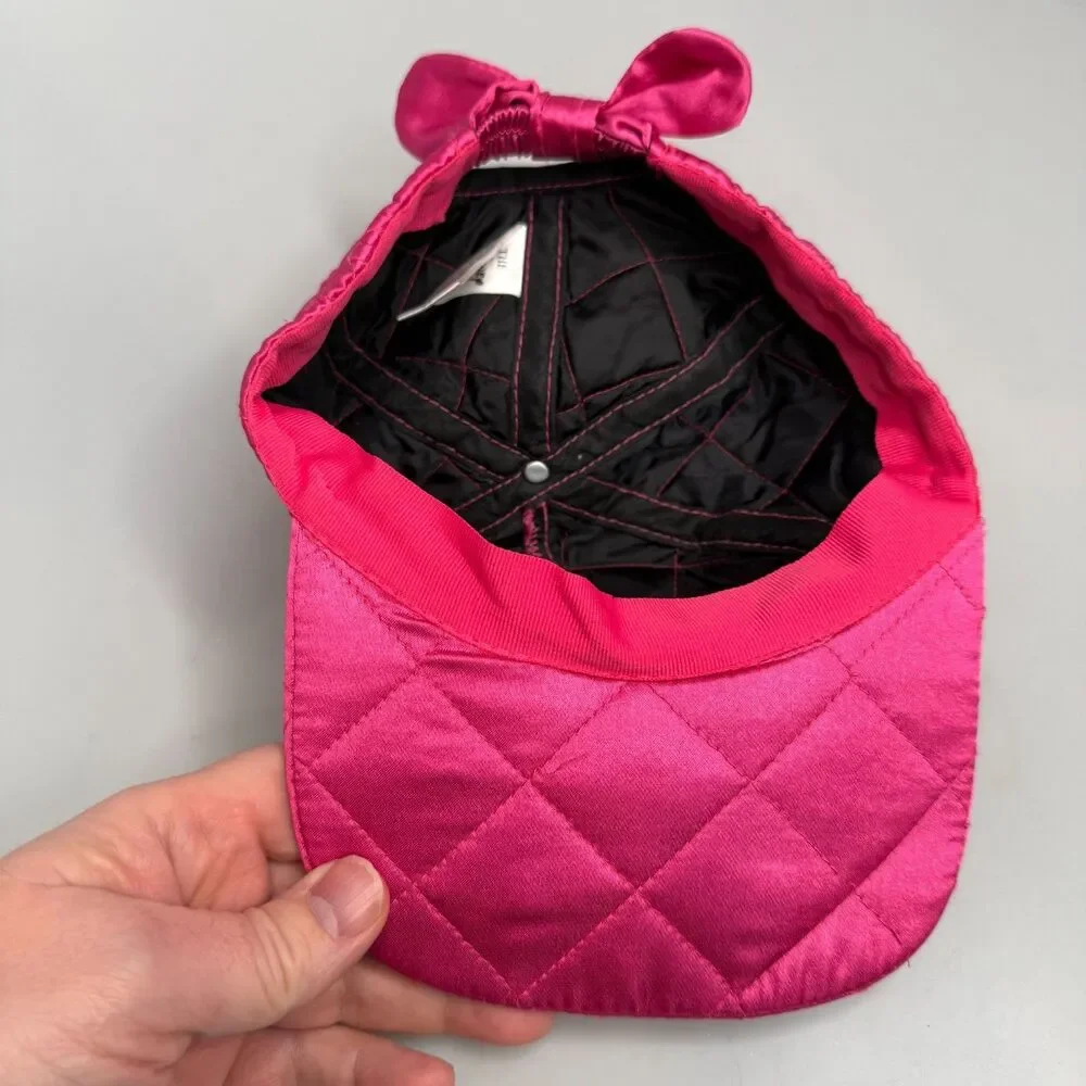 Minnie Mouse Glamour Vintage Quilted Disney Store Hat Cap Pink Satin 4-6X